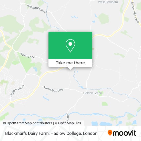 Blackman's Dairy Farm, Hadlow College map