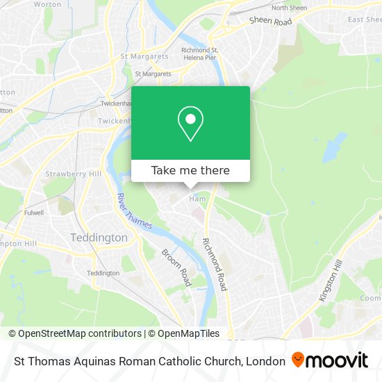 How to get to St Thomas Aquinas Roman Catholic Church in Ham (Richmond) by  Bus, Tube or Train?