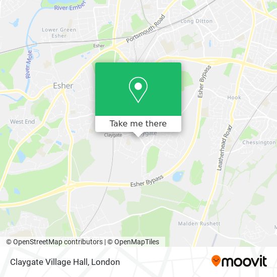 Claygate Village Hall map