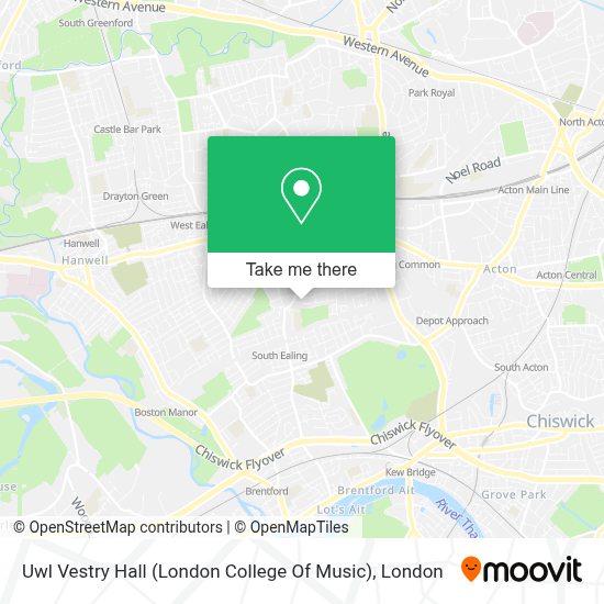 How to get to Uwl Vestry Hall (London College Of Music) in South Ealing