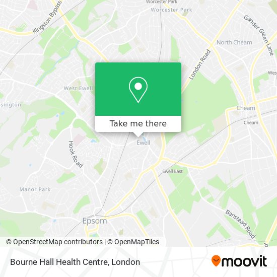 Bourne Hall Health Centre map