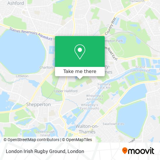 How to get to London Irish Rugby Ground in Sunbury by Bus Train