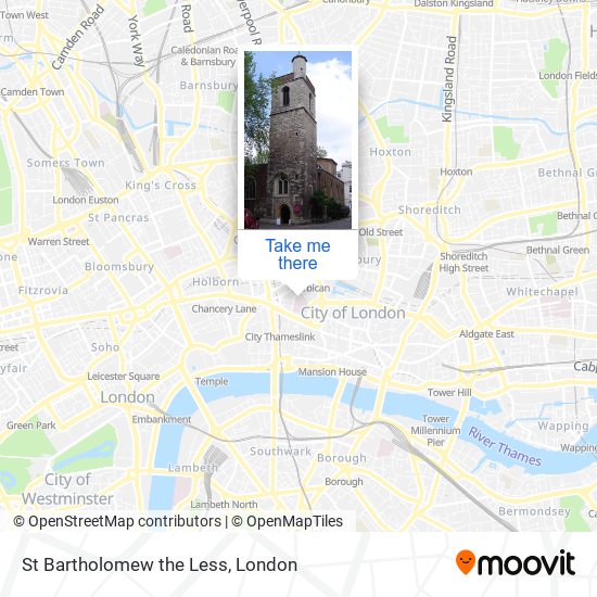St Bartholomew the Less map