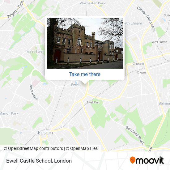 Ewell Castle School map
