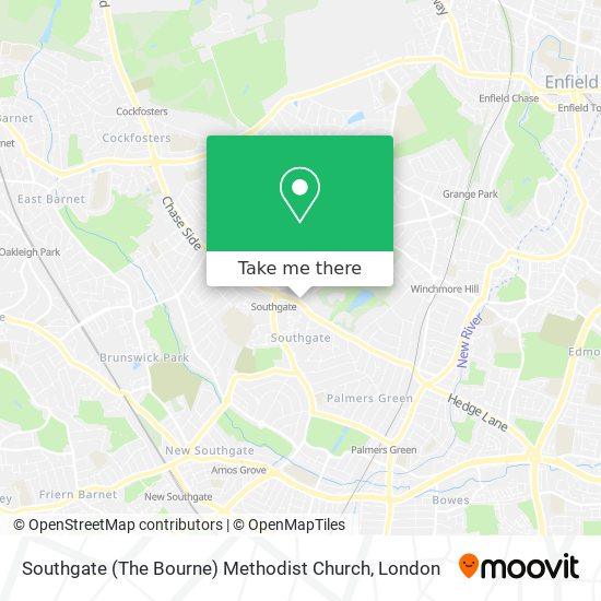 Southgate (The Bourne) Methodist Church map