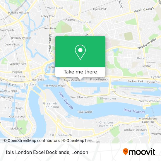 Ibis London Excel Docklands map