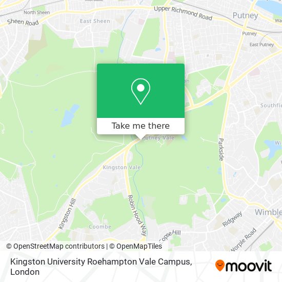 Kingston University Roehampton Vale Campus map