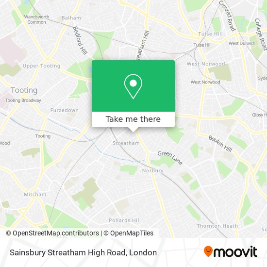 Sainsbury Streatham High Road map