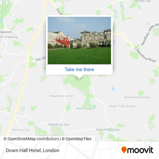 Down Hall Hotel map
