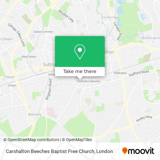 Carshalton Beeches Baptist Free Church map