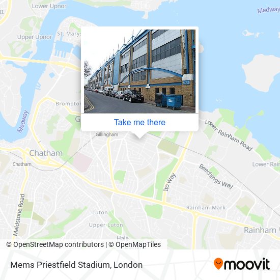 Mems Priestfield Stadium map