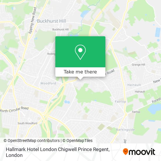 Hallmark Hotel London Chigwell Prince Regent map