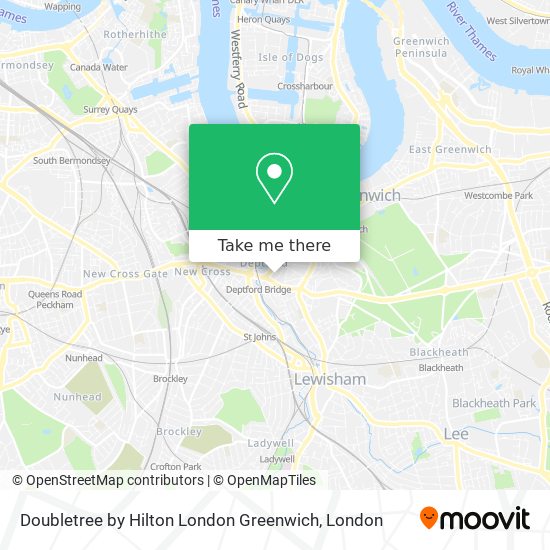 Doubletree by Hilton London Greenwich map