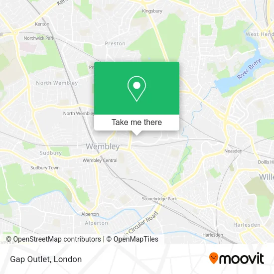 Gap Outlet map