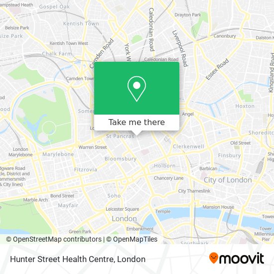 Hunter Street Health Centre map