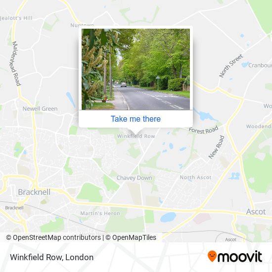 How to get to Winkfield Row in Bracknell by bus or train?