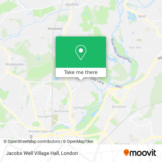 Jacobs Well Village Hall map
