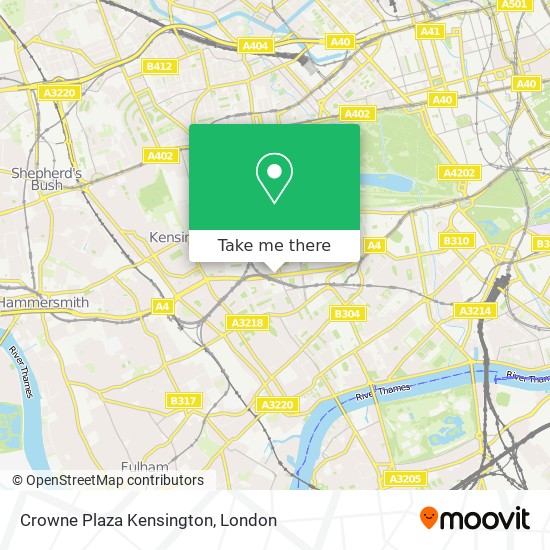 Crowne Plaza Kensington map