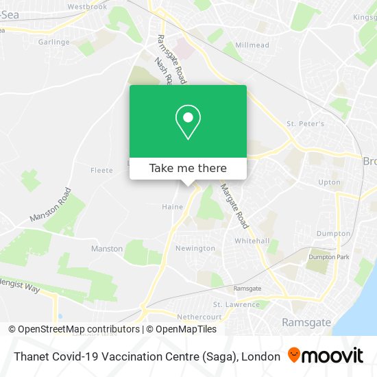 Thanet Covid-19 Vaccination Centre (Saga) map