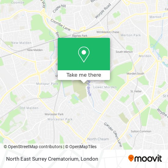 North East Surrey Crematorium map