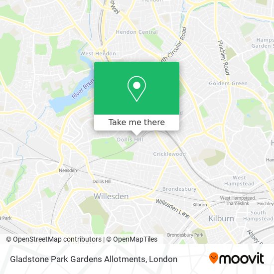 Gladstone Park Gardens Allotments map
