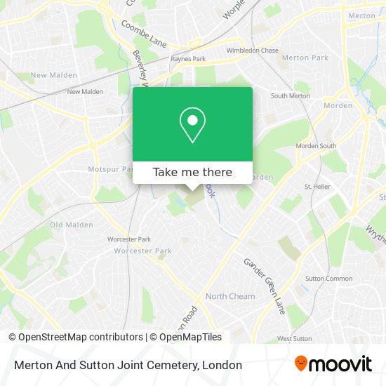 Merton And Sutton Joint Cemetery map