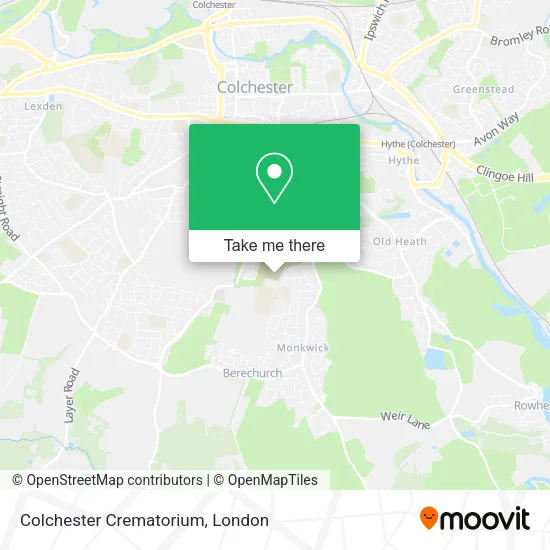 Colchester Crematorium map