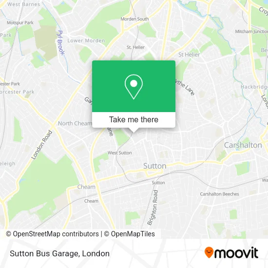 Sutton Bus Garage map