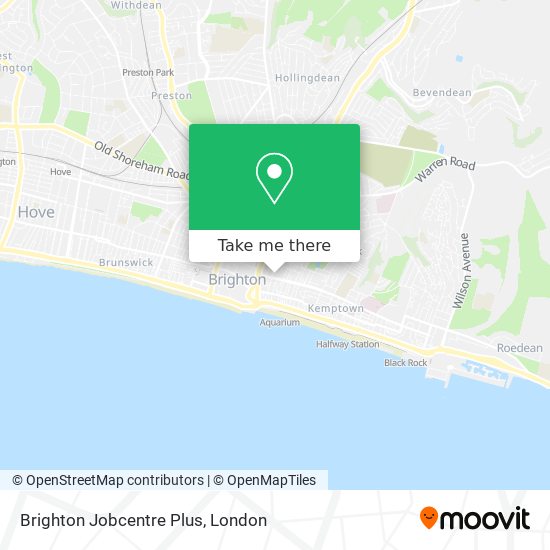 Brighton Jobcentre Plus map