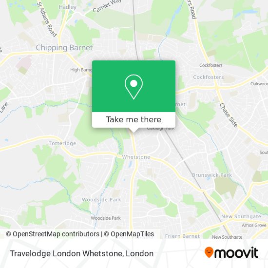 Travelodge London Whetstone map