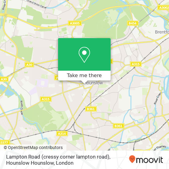 Lampton Road (cressy corner lampton road), Hounslow Hounslow map