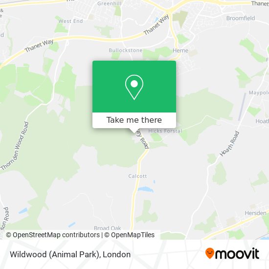 How to get to Wildwood (Animal Park) in Canterbury by Bus or Train?