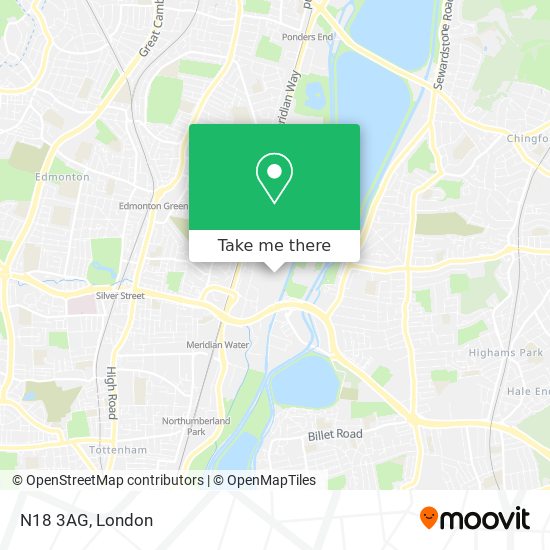 N18 3AG map