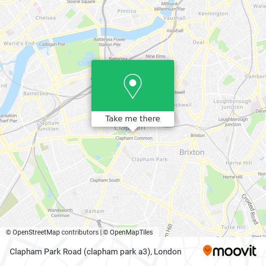 Clapham Park Road (clapham park a3) map