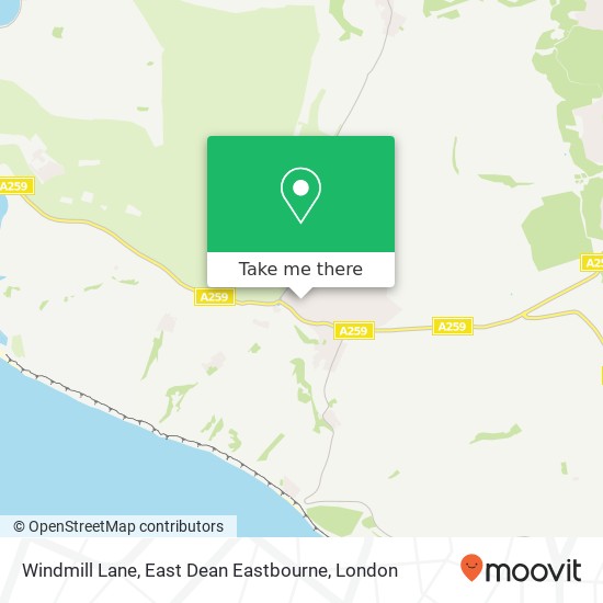 Windmill Lane, East Dean Eastbourne map