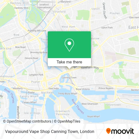 How to Get to Vapouround Vape Shop Canning Town by Tube, Bus or Train?