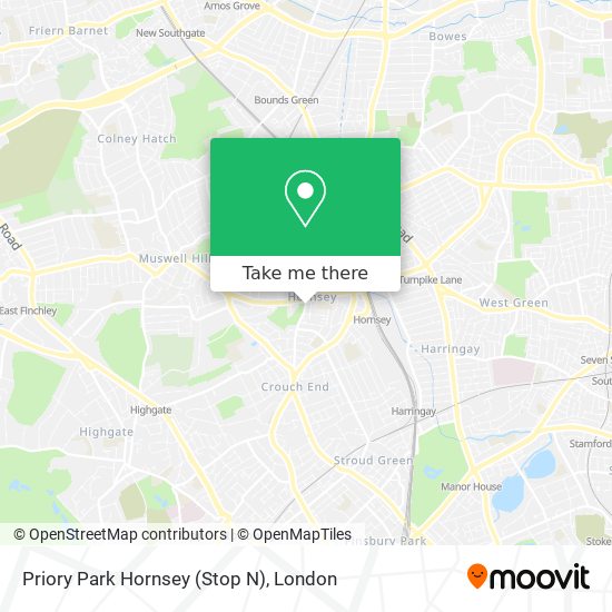 Priory Park Hornsey (Stop N) map