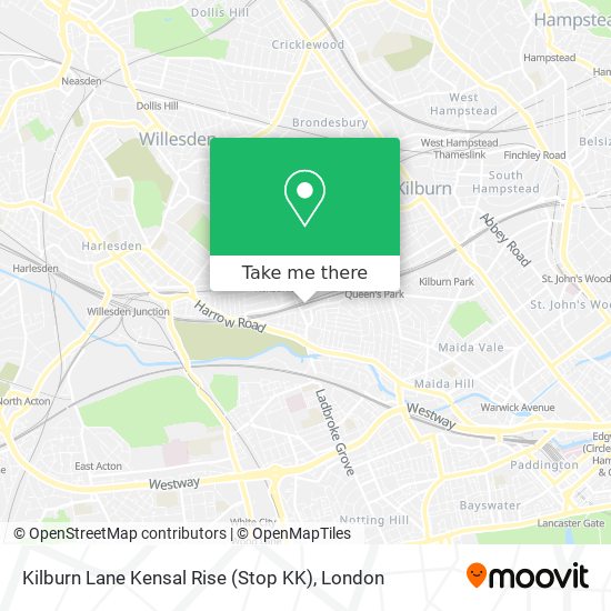 Kilburn Lane Kensal Rise (Stop KK) map