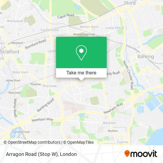 Arragon Road (Stop W) map