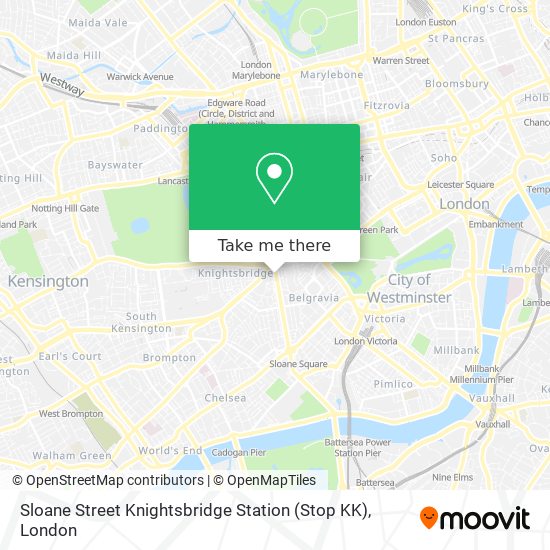 Sloane Street Knightsbridge Station (Stop KK) map
