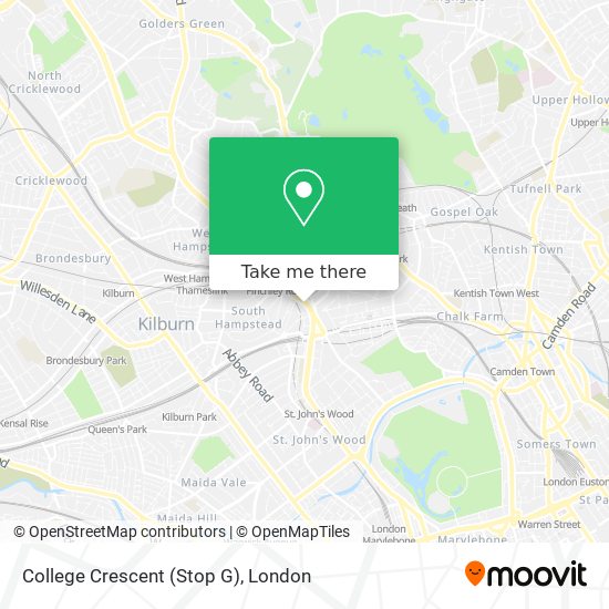 College Crescent (Stop G) map