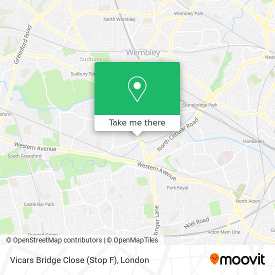 Vicars Bridge Close (Stop F) map