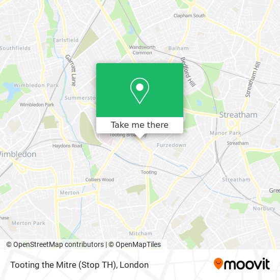 Tooting the Mitre (Stop TH) map