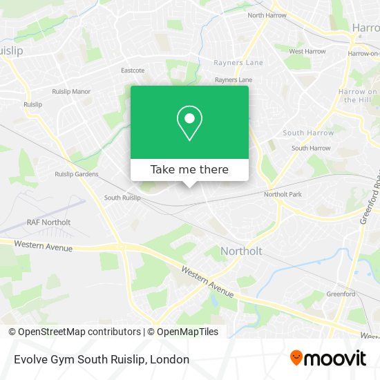 Evolve Gym South Ruislip map