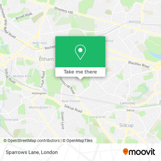 Sparrows Lane map