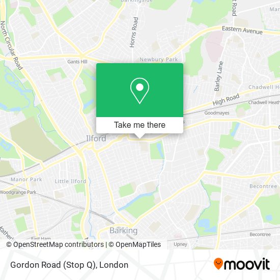 Gordon Road (Stop Q) map
