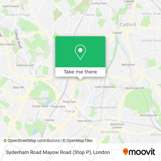 Sydenham Road Mayow Road (Stop P) map