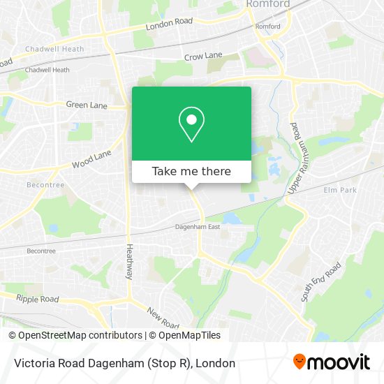 Victoria Road Dagenham (Stop R) map