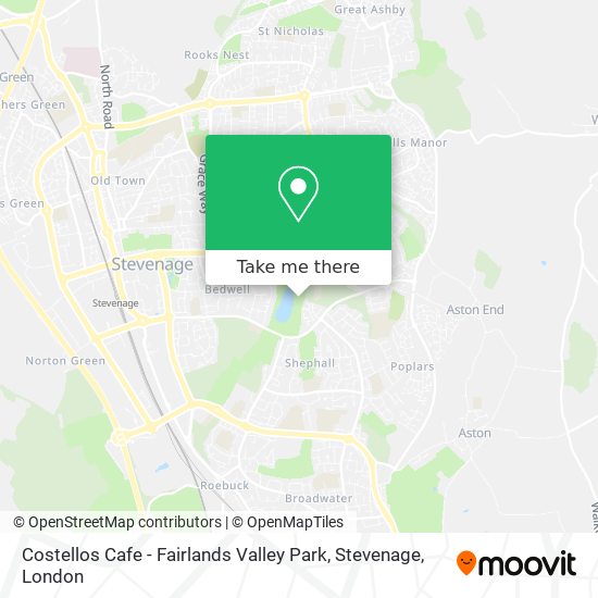 Costellos Cafe - Fairlands Valley Park, Stevenage map