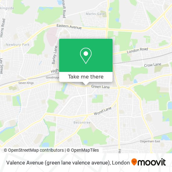 Valence Avenue (green lane valence avenue) map